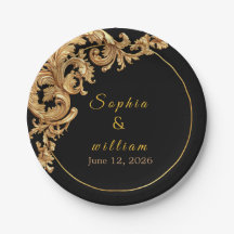 Casamento Real em Preto e Dourado Elegante com Fol