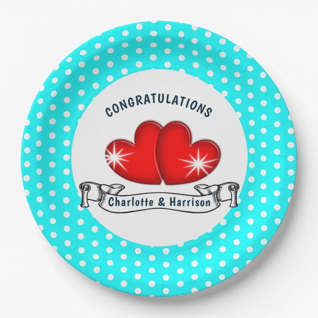 Prato De Papel Casamento Retro Rockabilly Hearding (Frente)