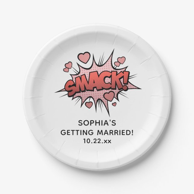 Prato De Papel Casamento Retroativo de Festa de solteira Engraçad (Frente)