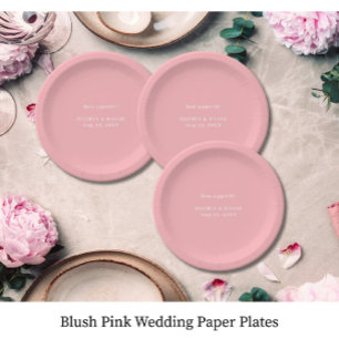 Prato De Papel Casamento Rosa Bege