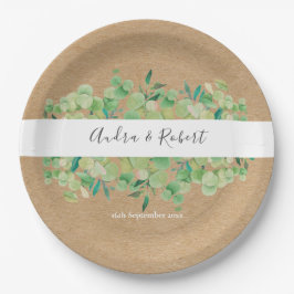 Prato De Papel Casamento Rustic Greenery Eucalyptus Garland