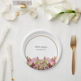 Prato De Papel Casamento Rustic Wild Flower Buquê