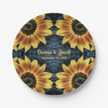 Casamento Rustic Yellow Sunflower Denim Blue Jeans