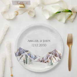 Prato De Papel Casamento Rústico de Inverno na Montanha Floresta