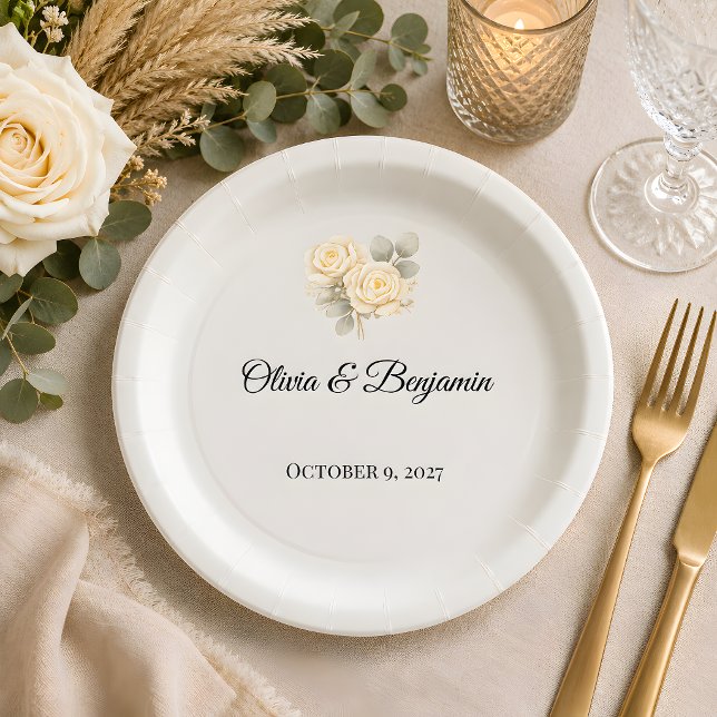 Prato De Papel Casamento Rústico de Luxo (Part of the luxury rustic wedding theme collection, paper plate)