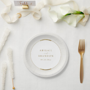 Prato De Papel Casamento Simples Moderno da Elegância