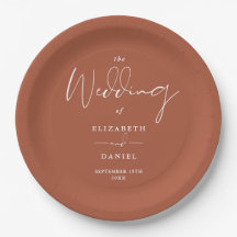 Casamento Terracotta de Script Moderno Elegante