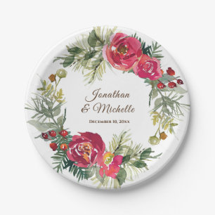 Prato De Papel Casamento Vermelhos-Verdes/Vermelhos de Natal