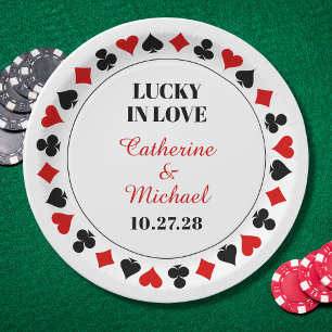 Prato De Papel Casino De Las Vegas Com Sorte No Casamento Do Amor