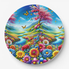 PRATO DE PAPEL CASO MANDALA COLORIDO