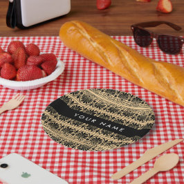 Prato De Papel Castanho Arábico Grego, Seu Nome, Personalizar