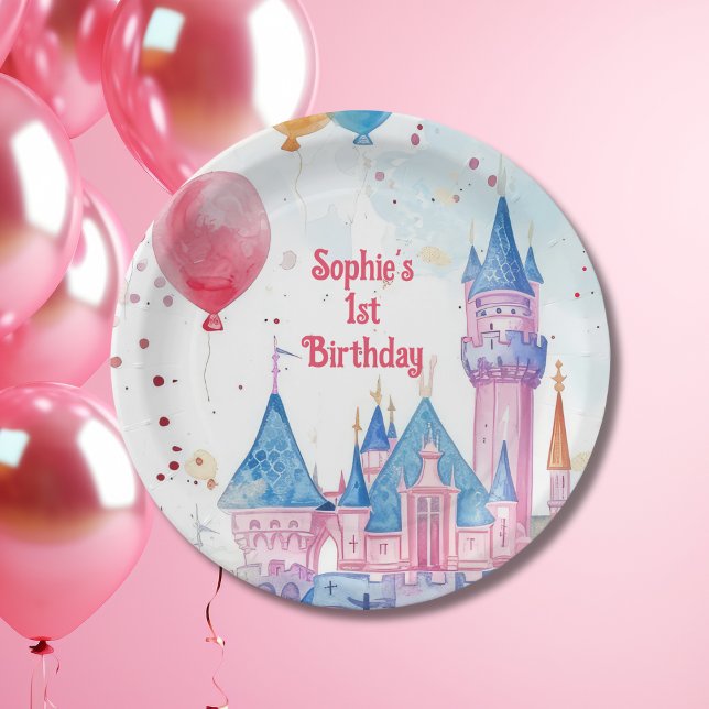 Prato De Papel Castelo da Princesa Rosa (Criador carregado)