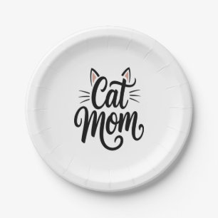 Prato De Papel Cat Mãe Sussurros e Orelhas
