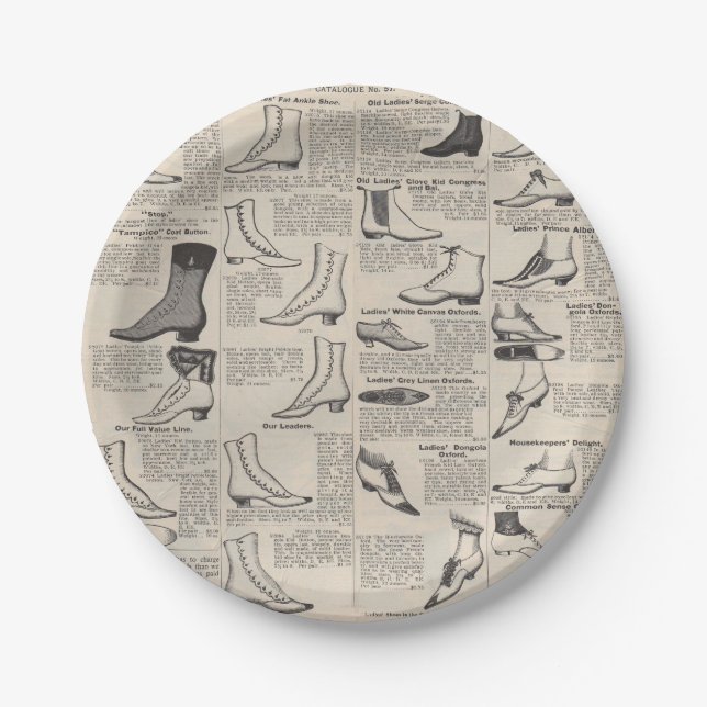 Prato De Papel Catálogo de Calçados para senhoras da Vintage - Mo (Frente)