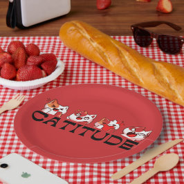 Prato De Papel Catitude Paper Plates – Four Kawaii Cat Designs 🐾