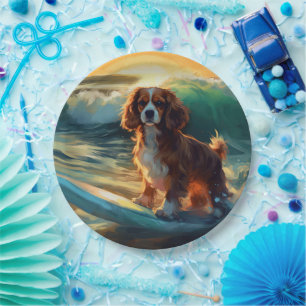 Prato De Papel Cavalier King Beach Surfing Painting