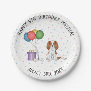 Prato De Papel Cavalier King Charles Spaniel Blenheim - Aniversár