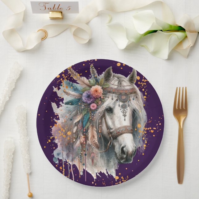 Prato De Papel Cavalo Boho Lindo (Casamento)