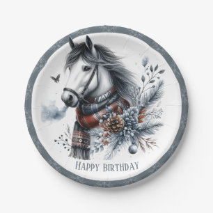 Prato De Papel Cavalo das Víblias de inverno - Aniversário