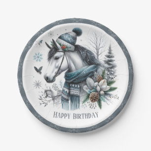 Prato De Papel Cavalo das Víblias de inverno - Aniversário