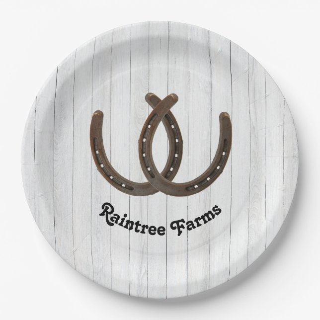 Prato De Papel Cavalo de Ferradura Personalizado (Frente)