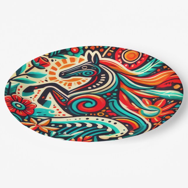 Prato De Papel Cavalo de fiesta mexicano (Inclinado)