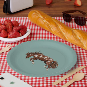 Prato De Papel Cavalo de pintura