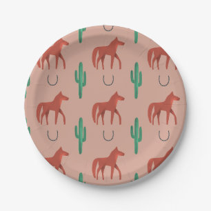 Prato De Papel Cavalo e Cactus