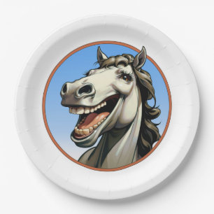 Prato De Papel cavalo engraçado