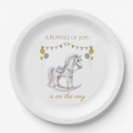 Prato De Papel Cavalo-pedras com bandeiras