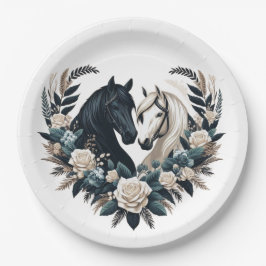 Prato De Papel Cavalos de Casamento no Amor
