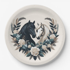 Prato De Papel Cavalos de Casamento no Amor