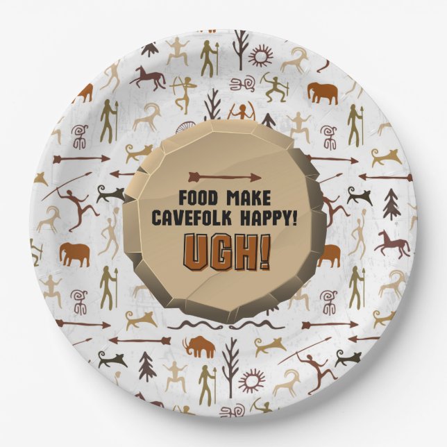 Prato De Papel Caveman Chronicles Paper Plate (Frente)