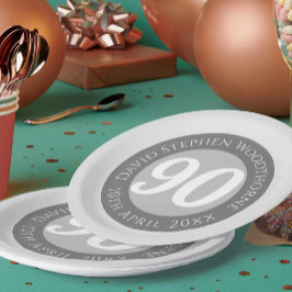 Prato De Papel Celebração Comemorativa de 90º Aniversário
