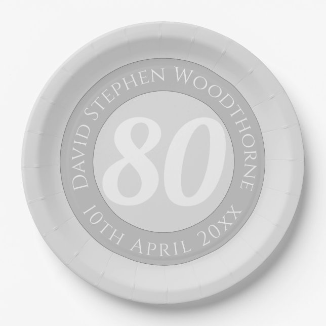 Prato De Papel Celebração comemorativa de aniversário personaliza (Frente)