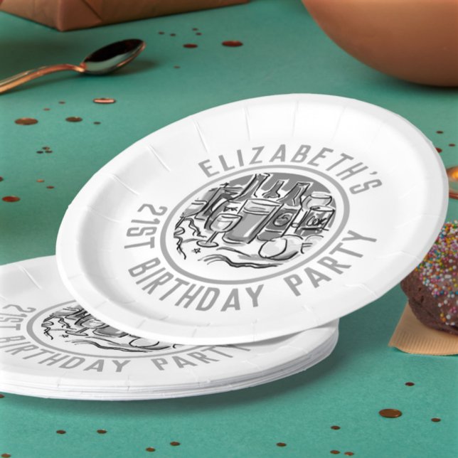 Prato De Papel Celebração da aniversário de 21 anos de idade (Criador carregado)