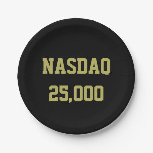Prato De Papel Celebração da Bolsa de Valores NASDAQ 25000