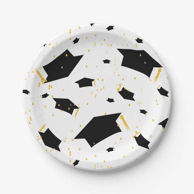 Prato De Papel Celebração da graduação - placa de papel (Frente)