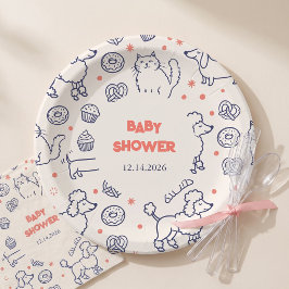 Prato De Papel Celebração da Padaria de Animais de Estimação Chur