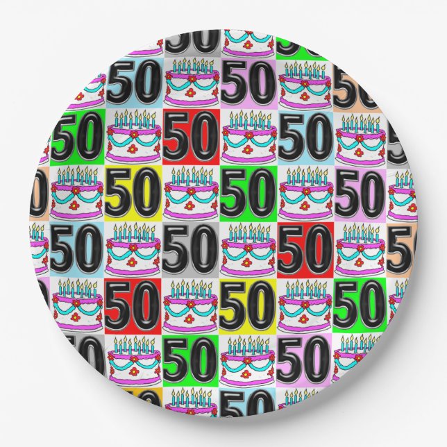 PRATO DE PAPEL CELEBRAÇÃO DE 50 ANOS (Frente)