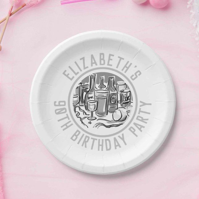 Prato De Papel Celebração de 90 de Aniversário da Idade (Criador carregado)