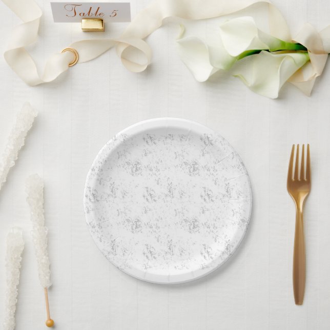 Prato De Papel Celebração de Casamento Romântico de Luxo Design (Casamento)