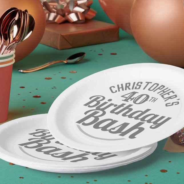 Prato De Papel Celebração de placas de papel aniversário de 40 an (Criador carregado)