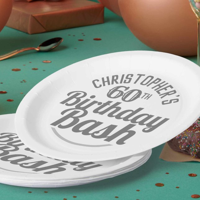 Prato De Papel Celebração do aniversário de 60 anos (Criador carregado)