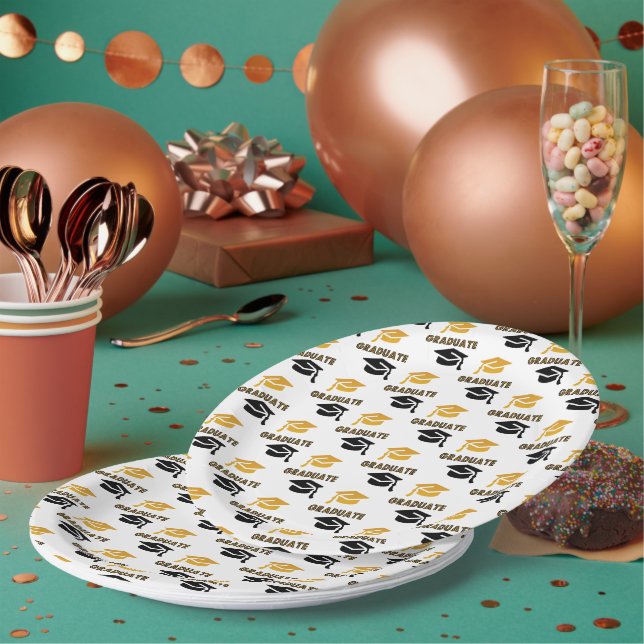 Prato De Papel Celebração do boné de formatura