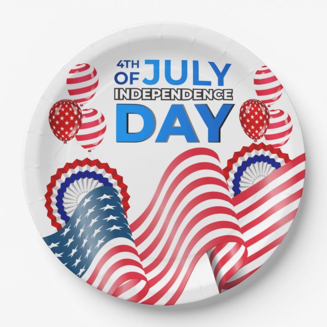 Prato De Papel Celebração do Dia da Independência (Frente)