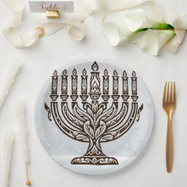 Prato De Papel Celebração do Hanukkah