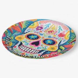 Prato De Papel 💀 🎉 Celebração do Jardim do Crânio Día de los Mu