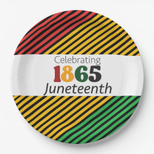 Prato De Papel Celebrando 19 De Junho Desde 1865 Padrão De Sinali