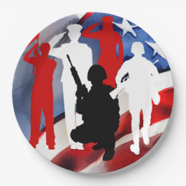 Prato De Papel Celebrando Veteranos